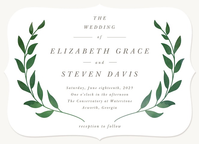 Charmed Greenery Wedding Invitations