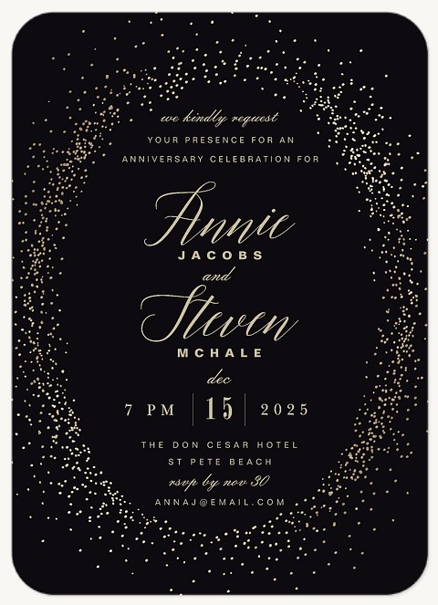 Stardust Sparkle Wedding Anniversary Invitations