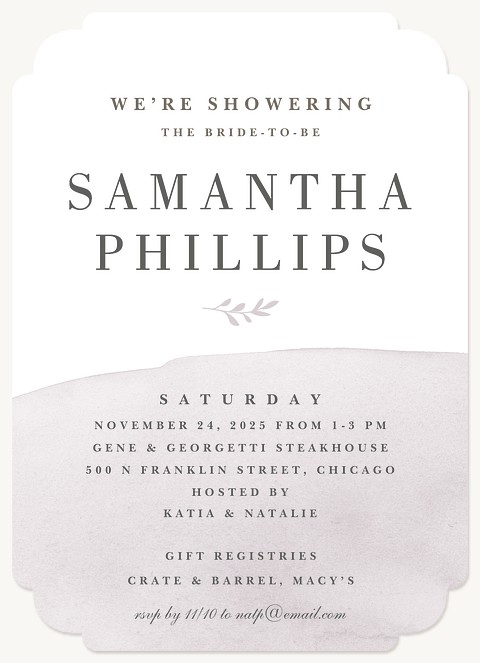 Aquarelle Bridal Shower Invitations