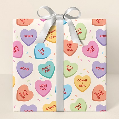 Conversation Hearts Wrapping Paper