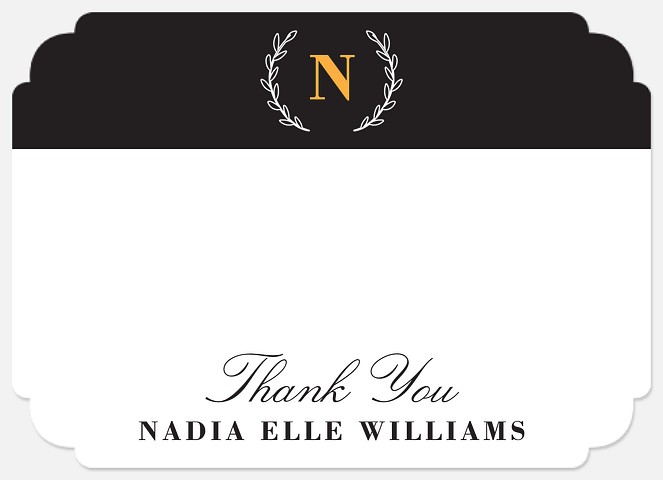 Elegant Monogram Thank You Cards 