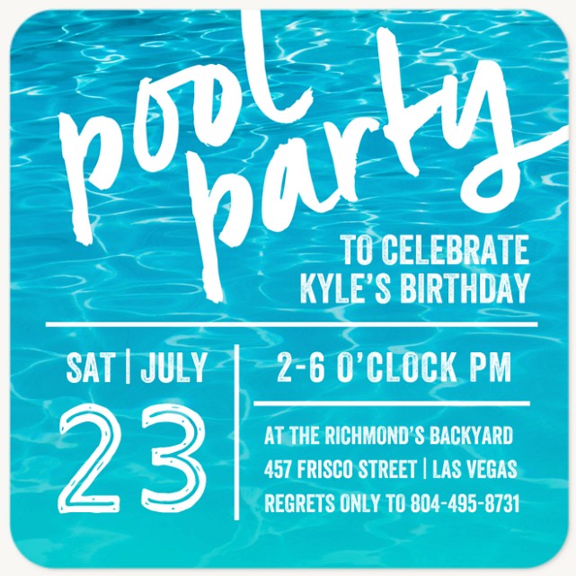 Dive In  Teen Birthday Invitations