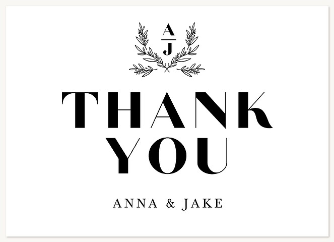 Fanciful Laurels Thank You Cards 