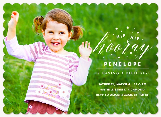 Birthday Hooray Girl Birthday Party Invitations