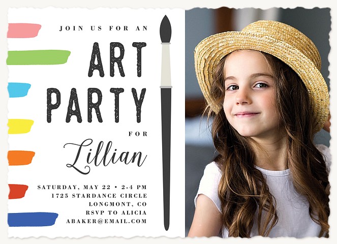 Artsy Party Kids Birthday Invitations