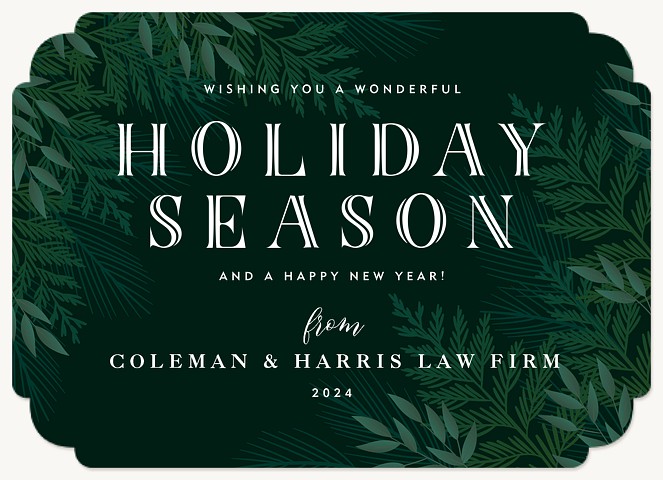 Evergreen Foliage Business Holiday Cards