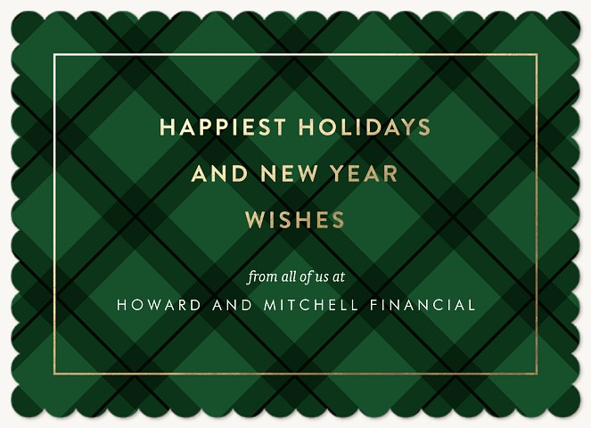 Modern Plaid Business Holiday Cards