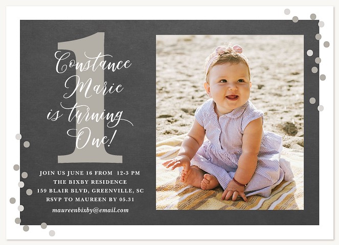 Confetti One First Birthday Invitations