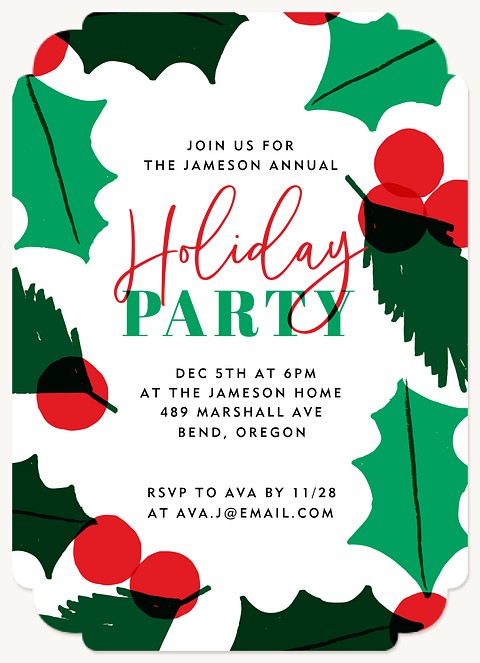 Holly Days Holiday Party Invitations