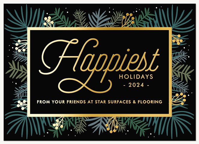 Evergreen Border Business Holiday Cards