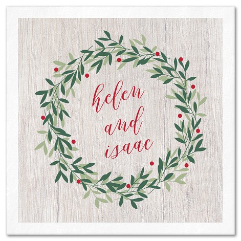 Mistletoe Wreath Custom Napkins