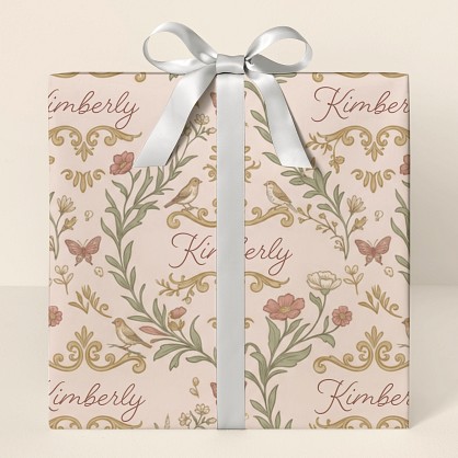 Vintage Botanical Personalized Wrapping Paper