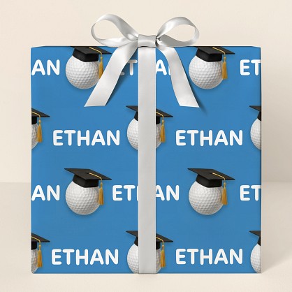 Personalized Golf Graduation Wrapping Paper