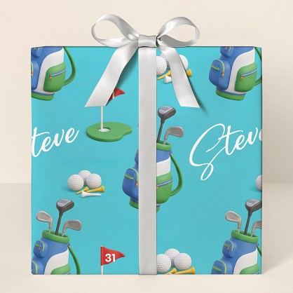 Personalized 3D Golf Equipment Wrapping Paper