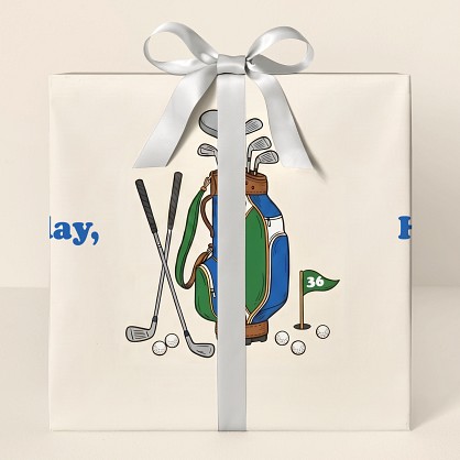 Personalized Golf Equipment Hand-Drawn Wrapping Paper