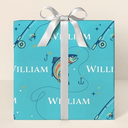 Personalized Fishing Adventure Wrapping Paper