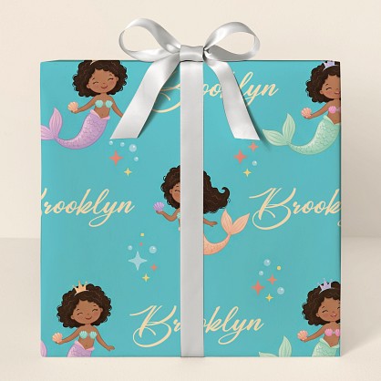 Personalized Kids Mermaid Magic Wrapping Paper
