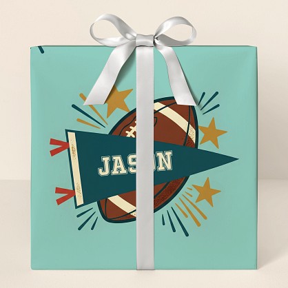 Personalized Retro Football Stars Wrapping Paper