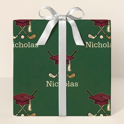 Personalized Golf Graduation Celebration Wrapping Paper