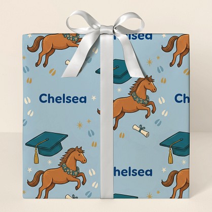 Personalized Horse Graduation Celebration Wrapping Paper