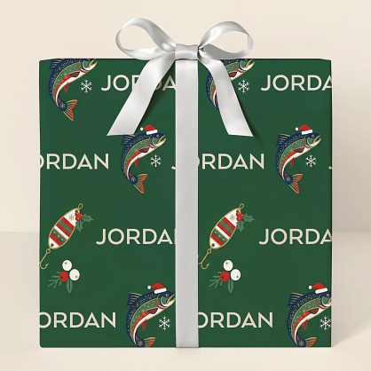 Personalized Christmas Fishing Lures & Fish Wrapping Paper