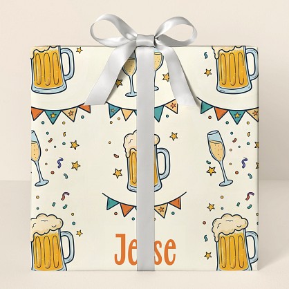 Personalized Beer Celebration Congratulations Wrapping Paper