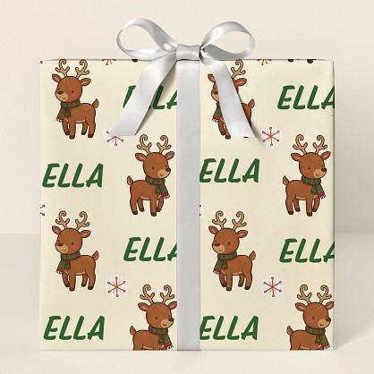 Cute Christmas Reindeer Pattern Wrapping Paper