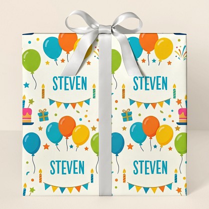 Personalized Birthday Celebration Wrapping Paper