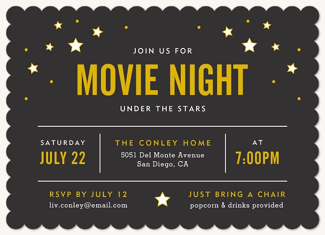 Under The Stars Invitations