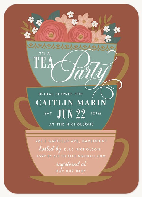 Terracotta Tea Bridal Shower Invitations