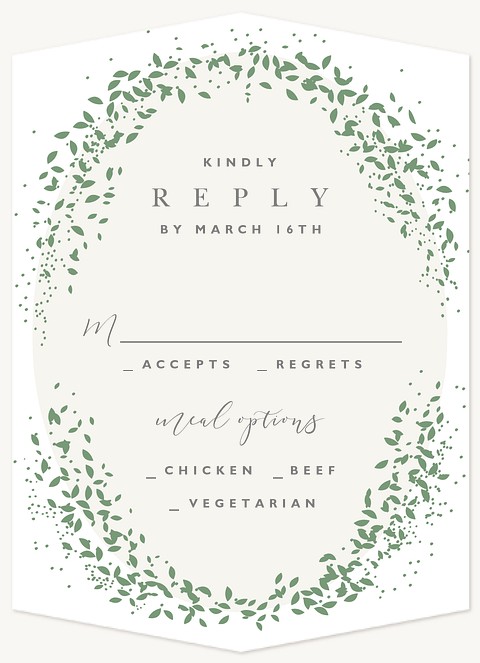 Delicate Wreath Wedding RSVP Cards