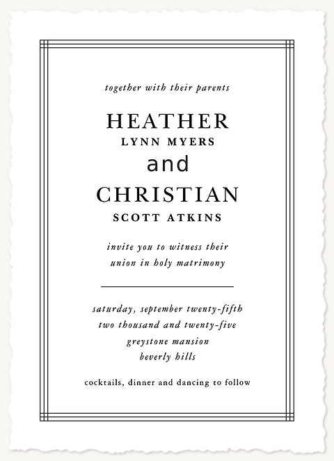 Simple Elegance Wedding Invitations