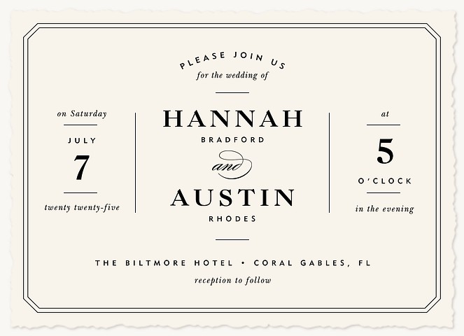 Center Stage Wedding Invitations