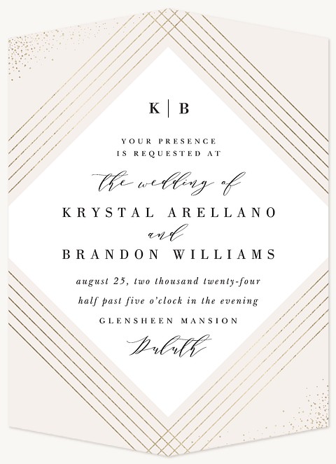 Deco Diamond Wedding Invitations