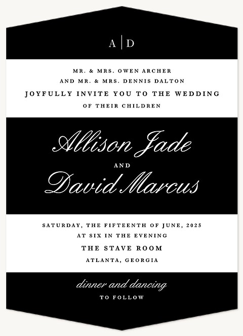 Formal Stripes Wedding Invitations