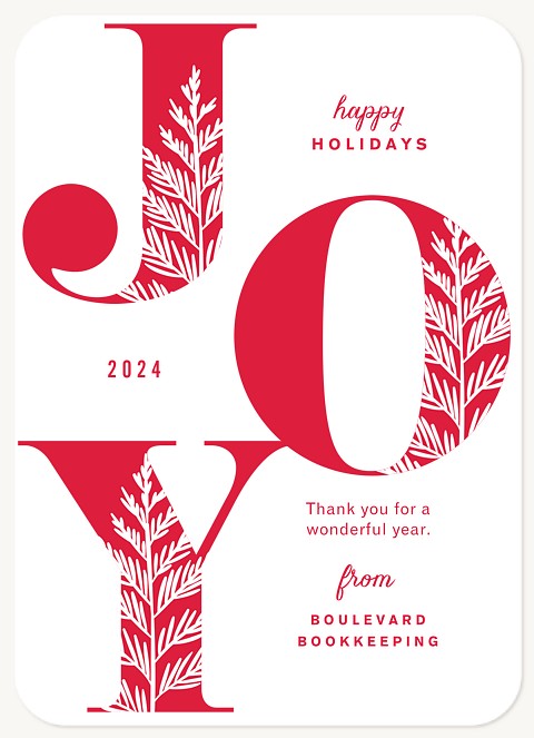 Printed Joy Business Holiday Cards