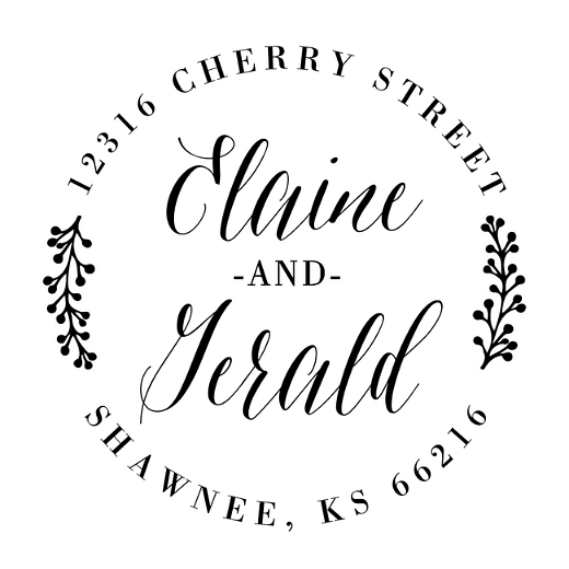 Script and Berries | Custom Rubber Stamps