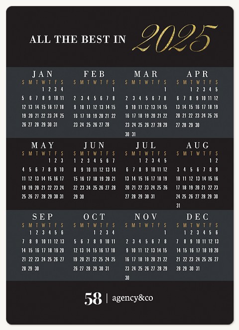 Bold Calendar Holiday & Christmas Magnet Cards