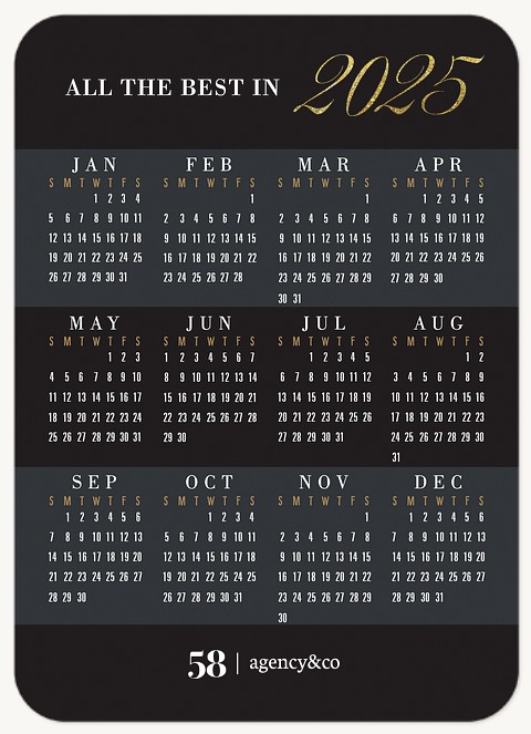 Bold Calendar Business Holiday Cards