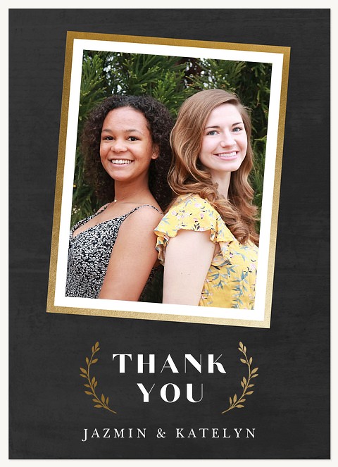 Rustic Glamour Graduation Thank You Cards