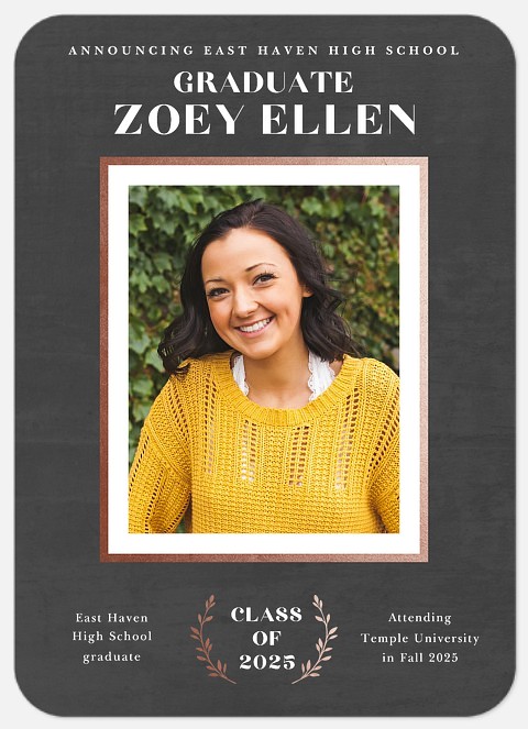 Woodgrain Frame Graduation Cards