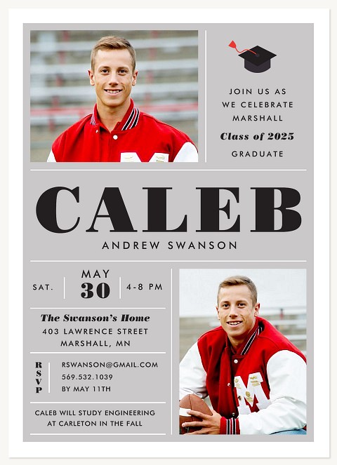 Modern Collegiate Graduation Invitations