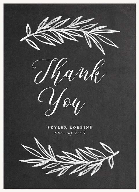 Slate Laurels Graduation Thank You Cards