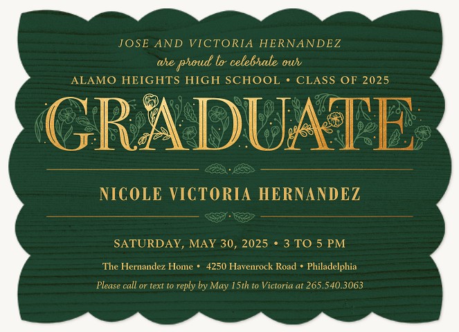 Botanical Letters Graduation Announcements