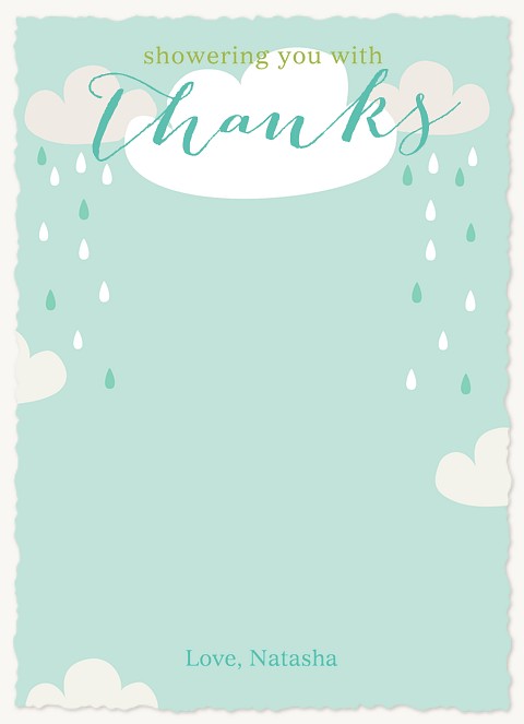 Shower Love Mint Baby Thank You Cards