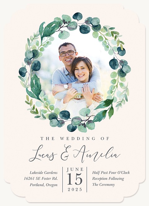 Watercolor Greenery Wedding Invitations