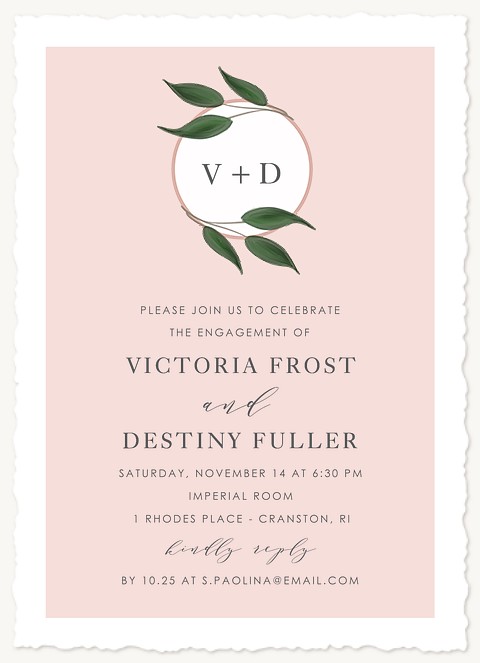 Lush Monogram Engagement Party Invitations