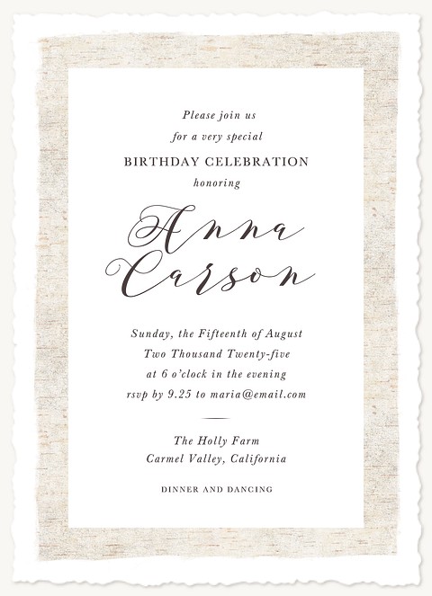 Birch Frame Party Invitations