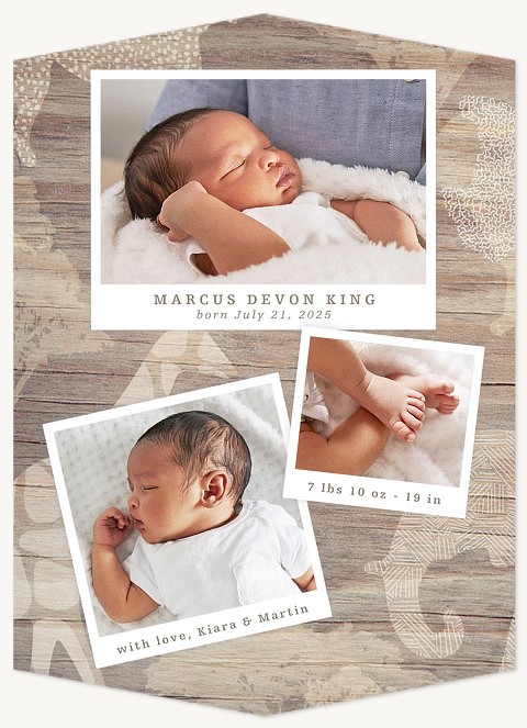 Rustic Safari Baby Announcements