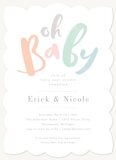 Pastel Baby Baby Shower Invites